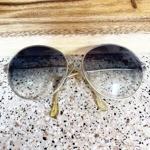 Vintage 80s Oversize Sunglasses Metal Frame Trendy Cool Coastal Chic Fashion